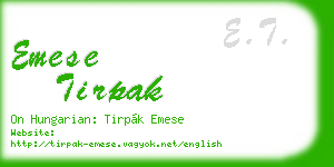 emese tirpak business card